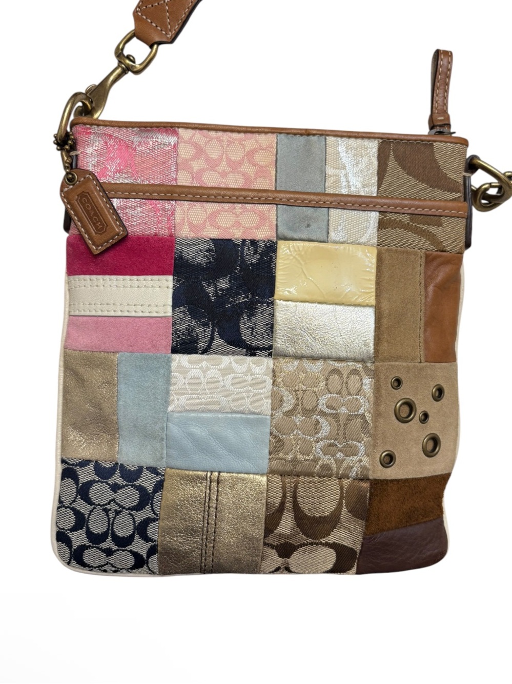 Coach vintage. Y2K Patchwork Signature Crossbody Bag - Multicolor